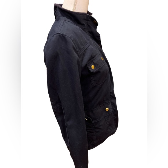 J. Crew Women’s Jacket Size XS Downtown Field Utility Navy Blue with Gold Snaps - Picture 6 of 13